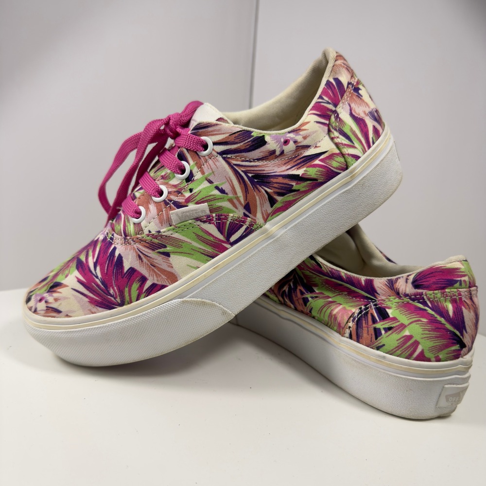 Vans Era Platform Tropical Floral Women's Size 8 Multi Color Pink Palm Sneakers